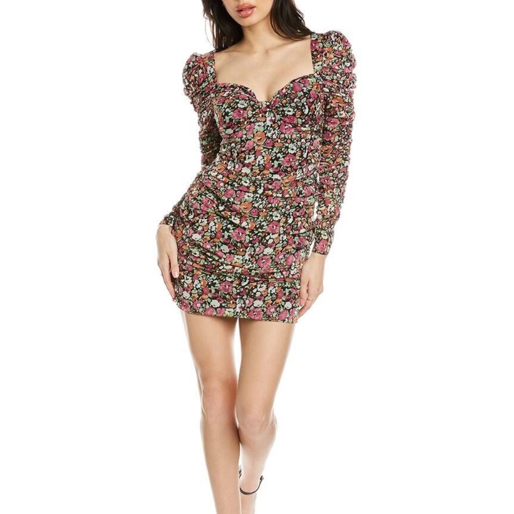 ASTR Purple, Pink, Green Ruched Dress